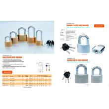 Chrome or Gold Plated Disc Padlock